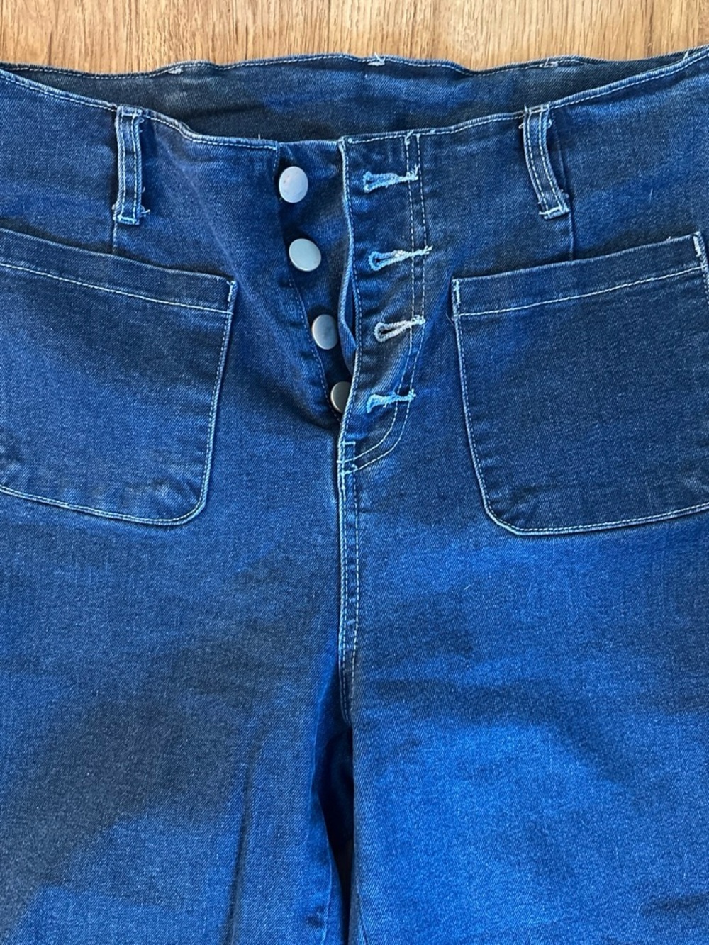 Amazon Essentials Dark Blue High-Rise Wide Leg Jeans - Picture 2 of 3